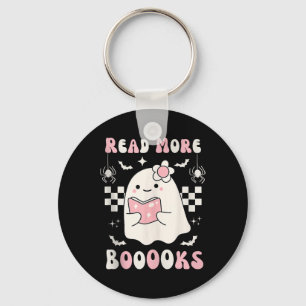 Groovy Read More Books Cute Ghost Boo Funny Hallow Keychain
