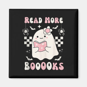 Groovy Read More Books Cute Ghost Boo Funny Hallow Magnet