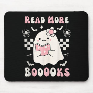 Groovy Read More Books Cute Ghost Boo Funny Hallow Mouse Pad
