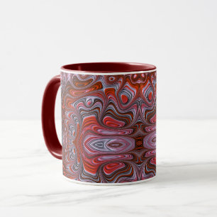 Groovy Red Marbled Wet Paint Fractal Art Mug