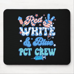 Groovy Red White Blue Pct Crew 4th Of July Mouse Pad