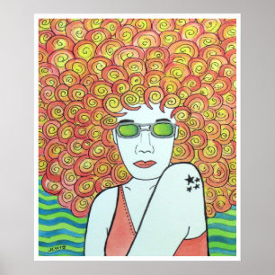 Groovy Redhead Ginger Girl Poster