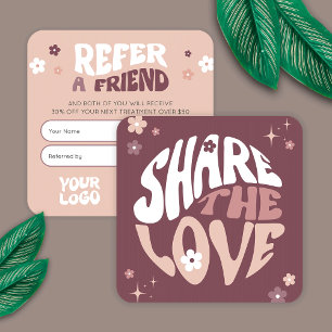 Groovy Refer a Friend Trendy Retro Beauty Salon Referral Card