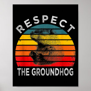 Groovy Respect The Groundhog Day Funny Quote Meteo Poster
