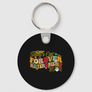 Groovy Retired Summer 2024 Schools Out Forever Keychain