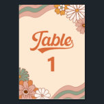 Groovy Retro 1970s Daisy Floral Table Number<br><div class="desc">Groovy Retro 1970s Daisy Floral Bridal Shower Table Number.</div>