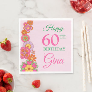 Groovy Retro 60s Hippie Napkin