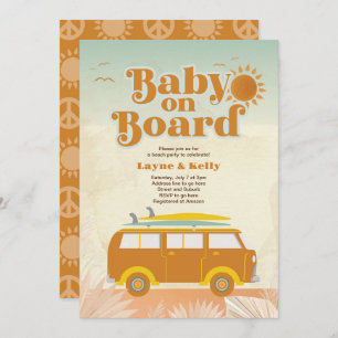 Groovy Retro 70s Baby Shower  Invitation