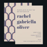 Groovy Retro 70s Design Blue Pink Bat Mitzvah Invitation<br><div class="desc">Celebrate this special milestone with a modern Bat Mitzvah invitation that blends timeless elegance and contemporary charm. Featuring bold typography, a clean layout, and a subtle, retro-inspired pattern on the back, this design is perfect for families who love sophisticated yet approachable aesthetics. The muted tones and sleek accents make it...</div>