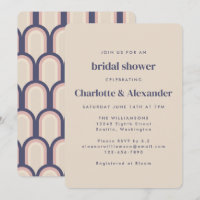 Groovy Retro 70s Design in Beige Bridal Shower