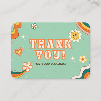 Groovy Retro 70s Floral Thank You Card