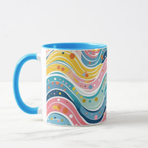 Groovy Retro 70s Wavy Abstract Pattern Mug