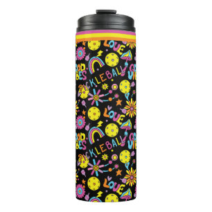 Groovy, retro 90s, black   thermal tumbler