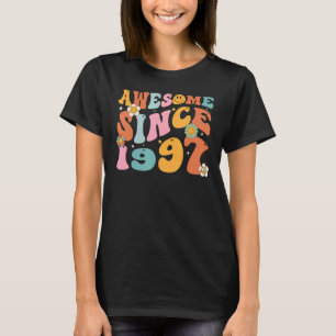 Groovy Retro Awesome Since 1997 25 Years Old 25th  T-Shirt