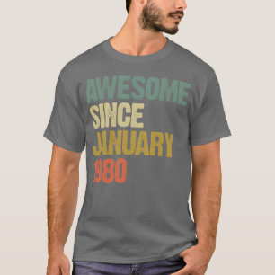 Groovy Retro Awesome Since January 1980 friend T-Shirt