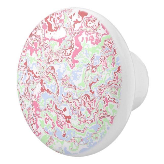Groovy Retro Boho Eclectic Funky Colourful Marble  Ceramic Knob (Right)