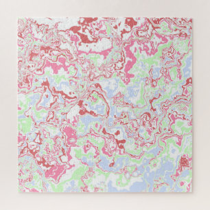 Groovy Retro Boho Eclectic Funky Colourful Marble Jigsaw Puzzle
