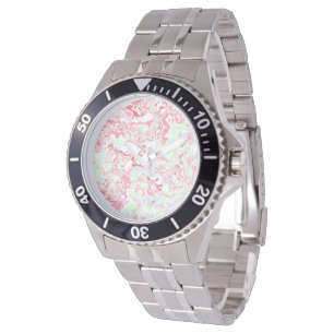 Groovy Retro Boho Eclectic Funky Colourful Marble  Watch