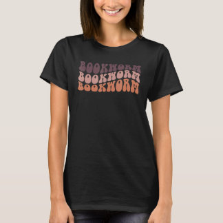 Groovy Retro Bookworm Reading Book   Book Nerd Tea T-Shirt