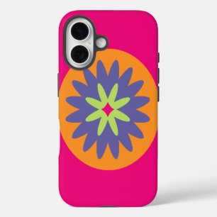 Groovy Retro Botanical Pattern Artwork iPhone 16 Case