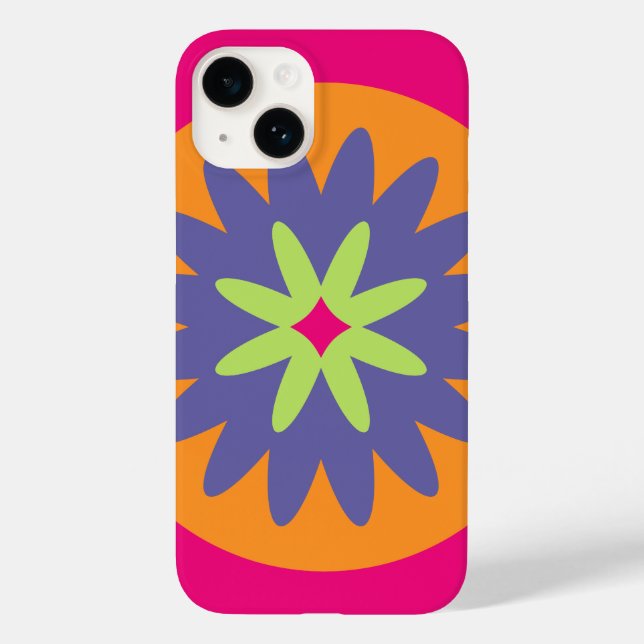 Groovy Retro Botanical Pattern Artwork Case-Mate iPhone Case (Back)