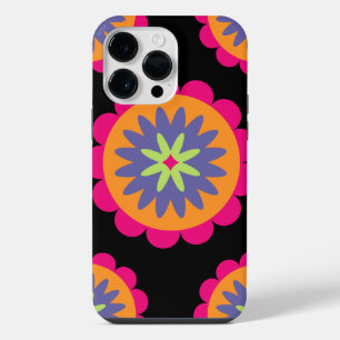 Groovy Retro Botanical Pattern Artwork iPhone 14 Pro Max Case