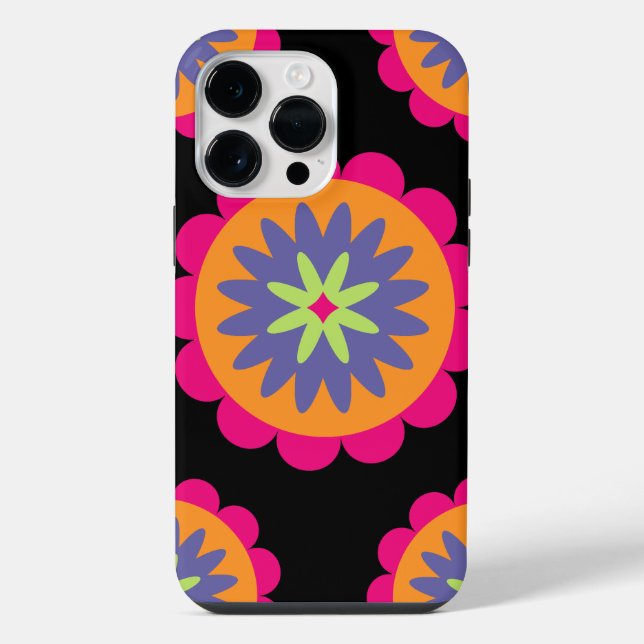 Groovy Retro Botanical Pattern Artwork iPhone Case (Back)