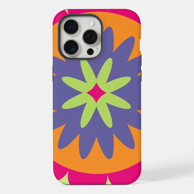 Groovy Retro Botanical Pattern Artwork iPhone Case (Back)