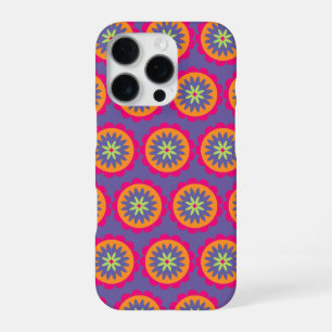 Groovy Retro Botanical Pattern Artwork iPhone 16 Pro Case