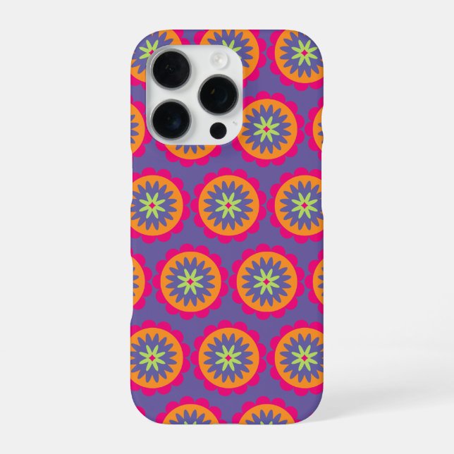 Groovy Retro Botanical Pattern Artwork iPhone Case (Back)