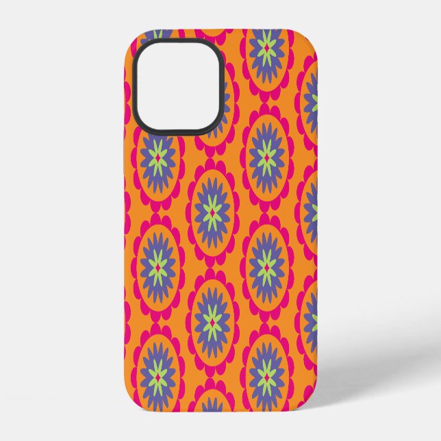 Groovy Retro Botanical Pattern Artwork iPhone Case (Back)