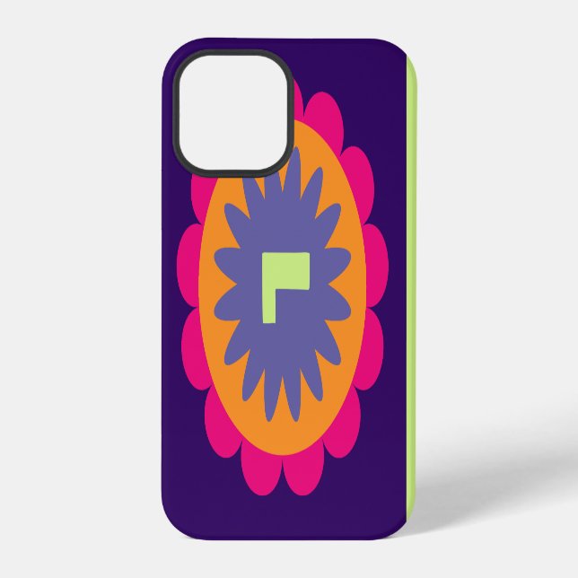 Groovy Retro Botanical Pattern Artwork iPhone Case (Back)