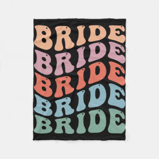 Groovy Retro Bride Bachelorette Party Bridal Bride Fleece Blanket