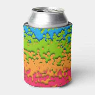 Groovy Retro Bubbly Trippy Funky Panromantic Pride Can Cooler