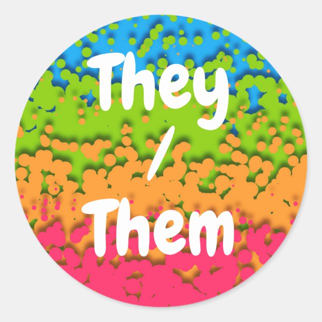 Groovy Retro Bubbly Trippy Funky Panromantic Pride Classic Round Sticker (Front)
