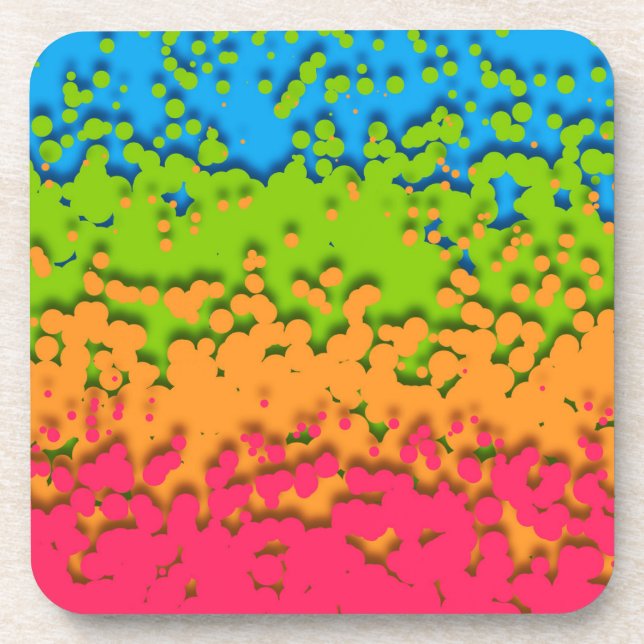 Groovy Retro Bubbly Trippy Funky Panromantic Pride Coaster (Front)