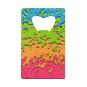 Groovy Retro Bubbly Trippy Funky Panromantic Pride Credit Card Bottle Opener
