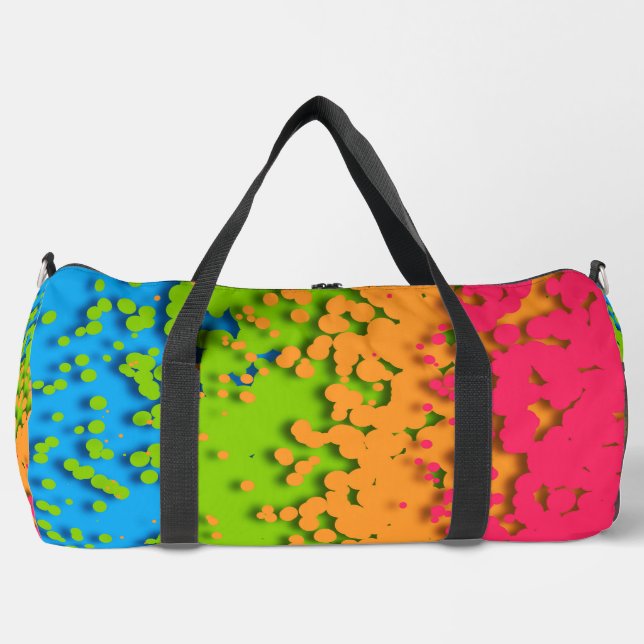 Groovy Retro Bubbly Trippy Funky Panromantic Pride Duffle Bag (Front)
