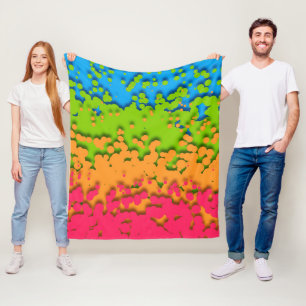 Groovy Retro Bubbly Trippy Funky Panromantic Pride Fleece Blanket