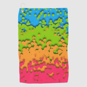 Groovy Retro Bubbly Trippy Funky Panromantic Pride Golf Towel