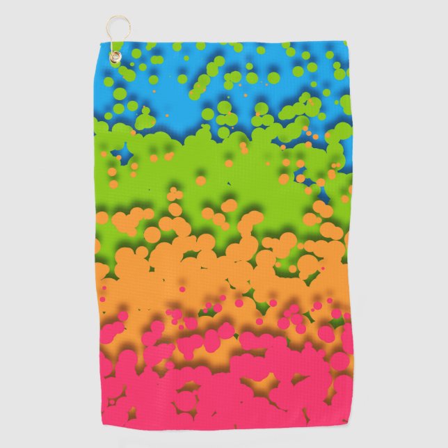 Groovy Retro Bubbly Trippy Funky Panromantic Pride Golf Towel (Front)