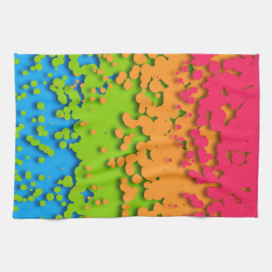 Groovy Retro Bubbly Trippy Funky Panromantic Pride Kitchen Towel