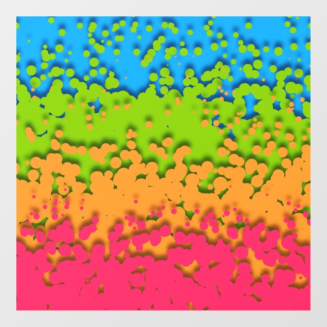 Groovy Retro Bubbly Trippy Funky Panromantic Pride Window Cling (Sheet)