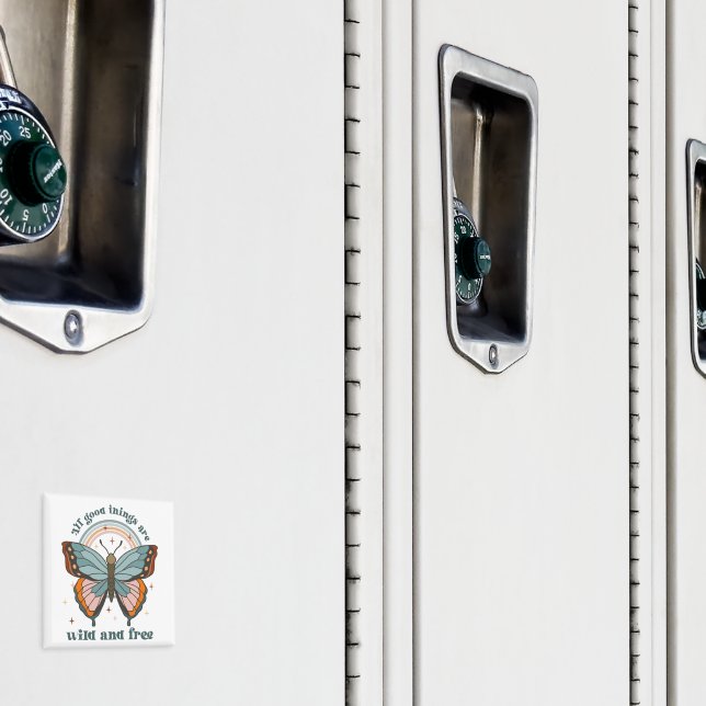 Groovy Retro Butterfly Rainbow Magnet (In Situ (Locker))