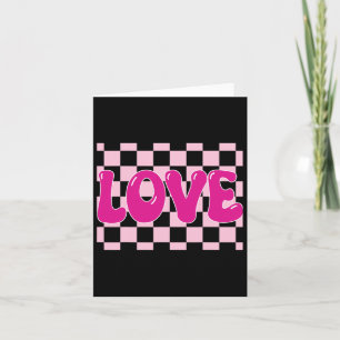 Groovy Retro Chequered Heart Love Retro Love Valen Card