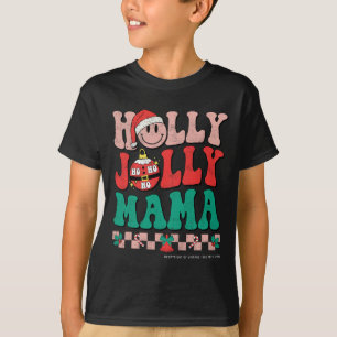 Groovy Retro Christmas Hippie Have A Holly Xmas Jo T-Shirt