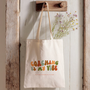 Groovy Retro Coaching is My Vibe, Coach Tote Bag