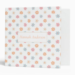 Groovy Retro Daisy Flowers Boho Floral Binder