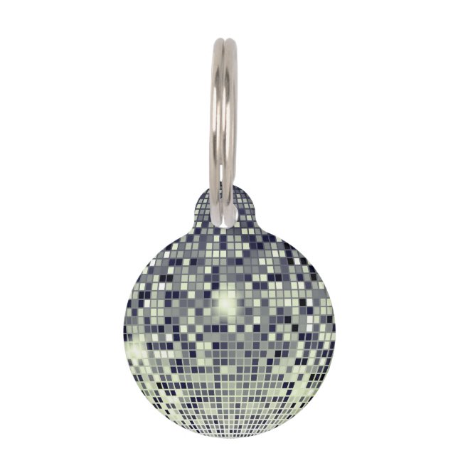 Groovy Retro Disco Ball Pet ID Tag (Front)