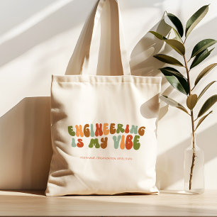 Groovy Retro Engineering Is My Vibe, Engineer Tote Bag